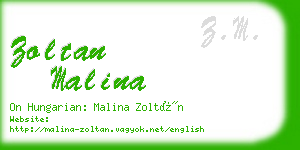 zoltan malina business card